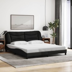 vidaXL Cadru de pat fără saltea, negru, 180x200 cm, textil