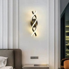 Aplica perete, spirala, 40W, culoare corp negru, lumina calda/neutra/rece, inaltime 45cm