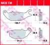 Placute Frana Spate TRW MCB738 Honda CBR 125 (04-10) XL 125 Varadero (01-13) CBR 125 R (04-) Yamaha YZF-R 150 (14-)
