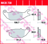Set placute frana spate TRW MCB738 - Honda CBR 125 (04-10) - XL 125 Varadero (01-13) - CBR 125 R (04-) - Yamaha YZF-R 150 (14-)