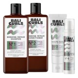 Cumpara ieftin Set reparare păr creț Bali Curls Bonding Repair, rutină &icirc;n 4 pași pentru bucle deteriorate, șampon, balsam, tratament leave-in și elixir de noa