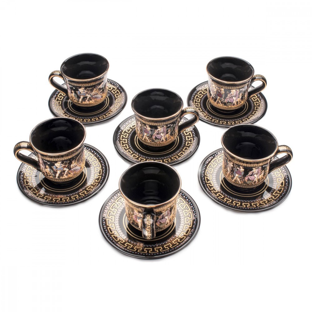 Set Cafea / Ceai 6 persoane Handmade in Greece cu Foita de Aur 24K COD ...