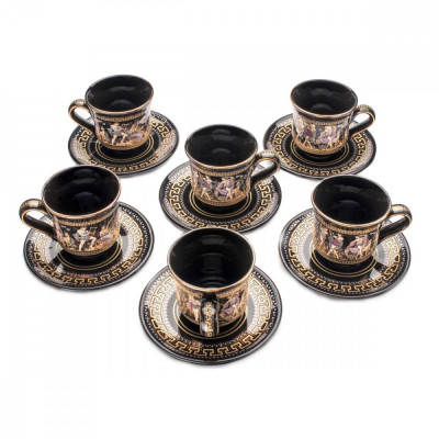 Set Cafea Ceramica Grecia Cu Foita De Aur 24K COD: 450 foto