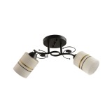 Candelabru Klausen Certis PL2 22x46x15 cm 2xE27 design clasic metal negru auriu sticla alba corp iluminat elegant pentru living sau zona de dining
