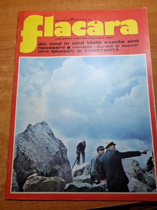 flacara 29 iunie 1974-art. si foto orasul brasov,constanta