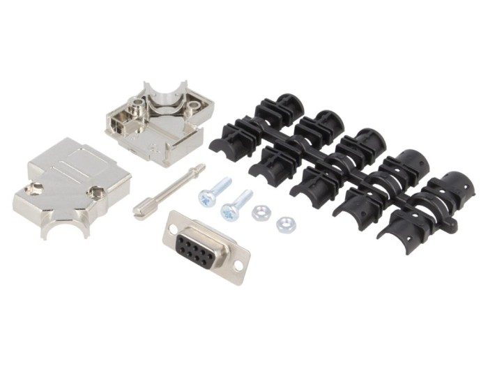 Conector D-Sub 9 pini mamă, negru