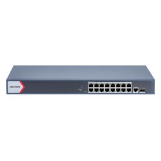 Switch 16 porturi PoE Gigabit, 1 porturi RJ45 Gigabit, 1 port SFP Gigabit, Smart Management - HIKVISION DS-3E1518P-EI-M