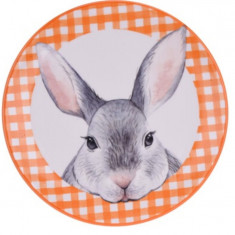 Platou pentru servire Bunny, Ø24 cm, dolomit, portocaliu
