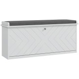 HOMCOM Banc pentru pantofi cu sertar rabatabil, pernă pentru așezare și raft reglabil, 100 x 26 x 44,5 cm, alb | Aosom Romania