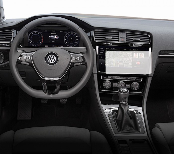 Folie Protectie Navigatie Volkswagen Golf 2017-2019, Duragon, protectie Display Navigatie, silicon Transparent, Anti-zgarieturi, kit instalare