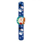 Brățară Slap Cu Lumină LED Colorată, 2 Modele, Roșie Cu Pinguin și Albastră Cu Om De Zăpadă, 3x22cm, Unisex, Plastic, Oem