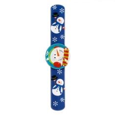 Brățară Slap Cu Lumină LED Colorată, 2 Modele, Roșie Cu Pinguin și Albastră Cu Om De Zăpadă, 3x22cm, Unisex