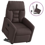 vidaXL Fotoliu rabatabil cu ridicare pe verticală, maro &icirc;nchis, textil 3303037