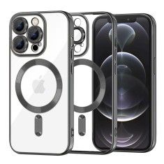 Husa premium iPhone 12 Pro Techsuit Luxury Crystal MagSafe, negru foto