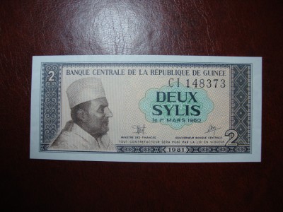 GUINEEA 2 SYLIS 1960 UNC foto