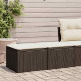 Set 2 piese gradina Gossi, poliratan maro, perne incluse, tabureti cu depozitare