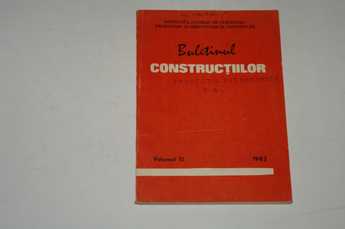 Buletinul constructiilor volumul 12 - 1983