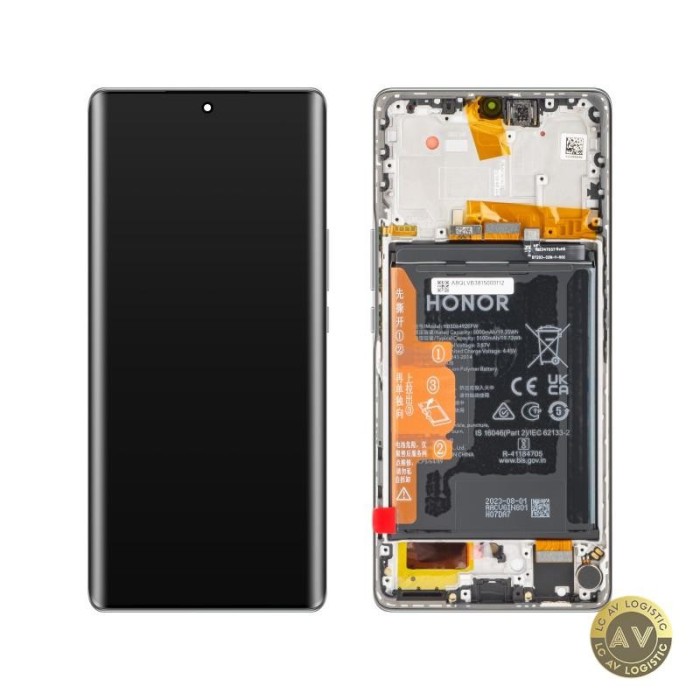 Display cu Touchscreen Honor Magic5 Lite cu Rama si Acumulator Argintiu (Titanium Silver) Service Pack 0235AEMY