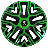 Set 4 Capace Roti 16 inchi (R16), Best Verde-Negru, Compatibile Cu Peugeot