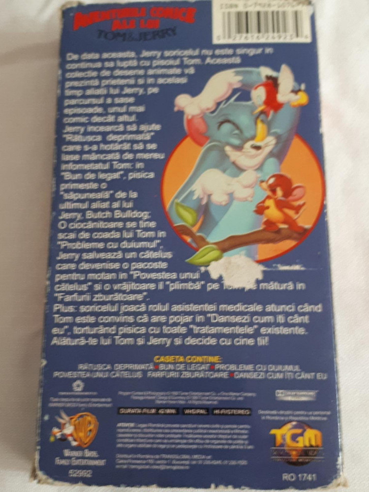 Aventurile Comice Ale Lui Tom & Jerry, caseta video VHS, originala, Romana  | Okazii.ro