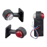 Lampa gabarit auto BestAutoVest 12V/ 24V , cu cot de 45 grade, lungime brat 100mm, Stanga/ Dreapta, Rosu, Alb Kft Auto, AutoLux