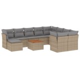Cumpara ieftin Patio Sofa Set 10-Locuri Amestec de bej si gri deschis