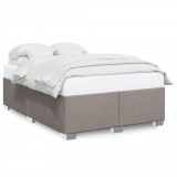 VidaXL Cadru de pat fără saltea, gri taupe, 140x190 cm, textil