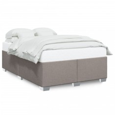 vidaXL Cadru de pat fără saltea, gri taupe, 140x190 cm, textil
