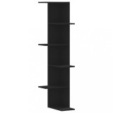 Cumpara ieftin Raft coltar perete negru 36,5x36,5x140 cm lemn prelucrat