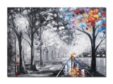 Cumpara ieftin Tablou indragostiti pictat manual, Impreuna pentru totdeauna, 70x50cm ulei pe panza in cutit, gata de expus pe perete