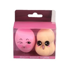 Set 2 Buretei de Machiaj, Cyrax, Puternic Absorbant, Utilizare Umeda si Uscata, din Poliuretan, 4 x 6 cm, Multicolor