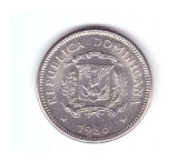 Moneda Republica Dominicana 5 centavos 1986, stare foarte buna, curata