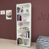 Raft carti Vara 172 x 55 x 20 cm pal alb cu 5 polite [en.casa] HausGarden Leisure, [en.casa]