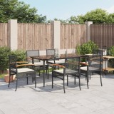 vidaXL Set mobilier de grădină cu perne, 7 piese, negru, poliratan 3213600