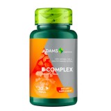 B Complex Adams Vision, 30 comprimate, Supliment alimentar cu Vitaminele B1, B2, B3, B5, B6, B9, B12, Acid Folic si Niacina