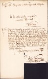 A1014 Act olograf adresat către biserica ortodoxă din Vălcani, județul Timiș, 1872