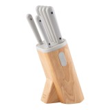 Set Cutite cu suport BergHOFF Spirit, 7 piese, Otel, ABS, Lemn, Alb HighLine Cooking