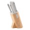 Set Cutite cu suport BergHOFF Spirit, 7 piese, Otel, ABS, Lemn, Alb HighLine Cooking