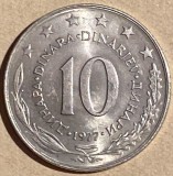 JUGOSLAVIA 10 DINARI 1977 / CUPRU-NICHEL 9,8 g si 30mm./ p