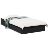 Cumpara ieftin Cadru de pat cu sertare, negru, 75x190 cm, lemn prelucrat