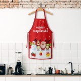 Sort de bucatarie merry christmas, decorativ, tema de craciun, 50 x 70 cm, poliester, rosu, Oem