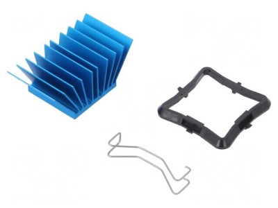Radiator extrudat cu aripioare BGA albastru 25x25mm foto