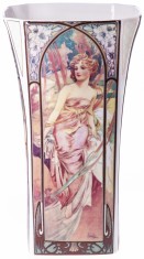 Vaza Art Nouveau din portelan fin cu o femeie LUP053