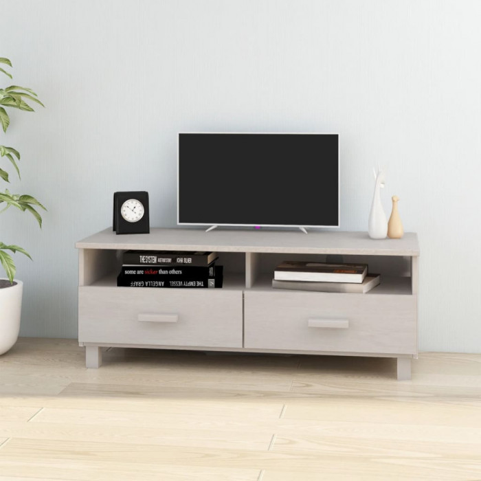 vidaXL Comodă TV, alb, 106x40x40 cm, lemn masiv de pin