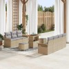 VidaXL Set de canapele pentru grădină cu pernă 10 pcs Bej, Gri deschis