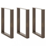 VidaXL Picioare de masă &icirc;n formă de U, 3 buc., oțel natural, 70x(72-73) cm