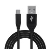 CABLU alimentare si date SPACER, pt. smartphone, USB 3.0 (T) la Type-C (T), Braided,2.1A ,Retail pack, 0.5m, black, &quot;SPDC-TYPEC-BRD-BK-0.5&quot; (timbru ve
