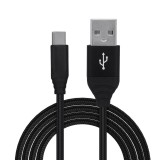 CABLU alimentare si date SPACER, pt. smartphone, USB 3.0 (T) la Type-C (T), Braided,2.1A ,Retail pack, 0.5m, black, &quot;SPDC-TYPEC-BRD-BK-0.5&quot; (timbru ve