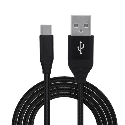 CABLU alimentare si date SPACER, pt. smartphone, USB 3.0 (T) la Type-C (T), Braided,2.1A ,Retail pack, 0.5m, black, &amp;quot;SPDC-TYPEC-BRD-BK-0.5&amp;quot; (timbru ve foto