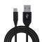 CABLU alimentare si date SPACER, pt. smartphone, USB 3.0 (T) la Type-C (T), Braided,2.1A ,Retail pack, 0.5m, black, &quot;SPDC-TYPEC-BRD-BK-0.5&quot; (timbru ve